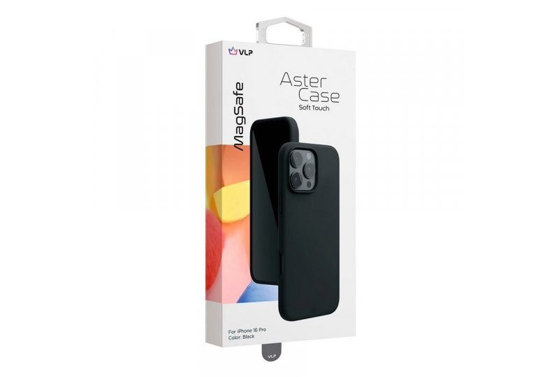 Чехол-накладка VLP Aster Case для iPhone 16 Pro, силикон, черный