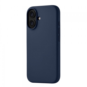 Чехол-накладка uBear Touch Mag Case для iPhone 16, силикон, темно-синий