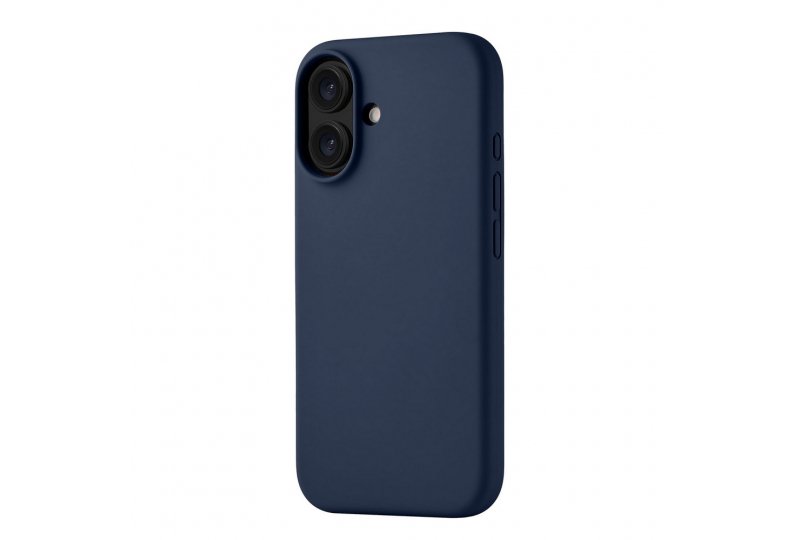 Чехол-накладка uBear Touch Mag Case для iPhone 16, силикон, темно-синий