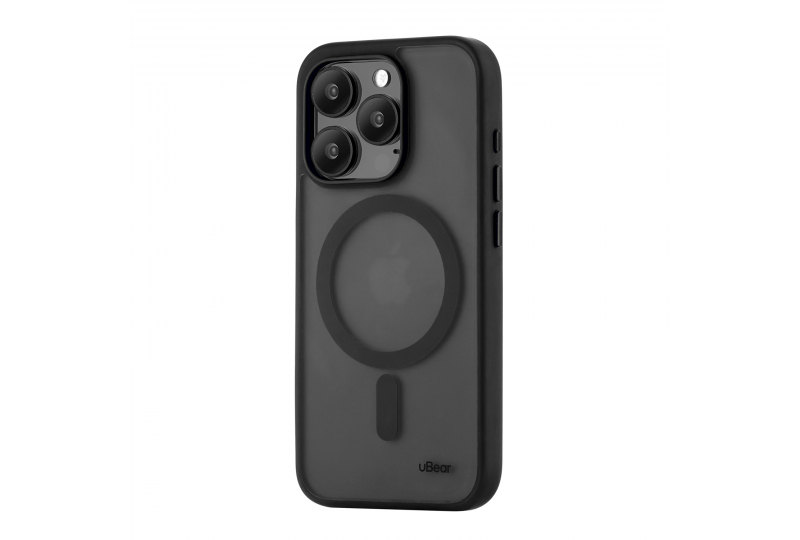 Чехол-накладка uBear Cloud Mag Case для iPhone 15 Pro, полиуретан, черный