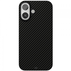 Чехол-накладка VLP Kevlar Case для iPhone 16, кевлар, черный