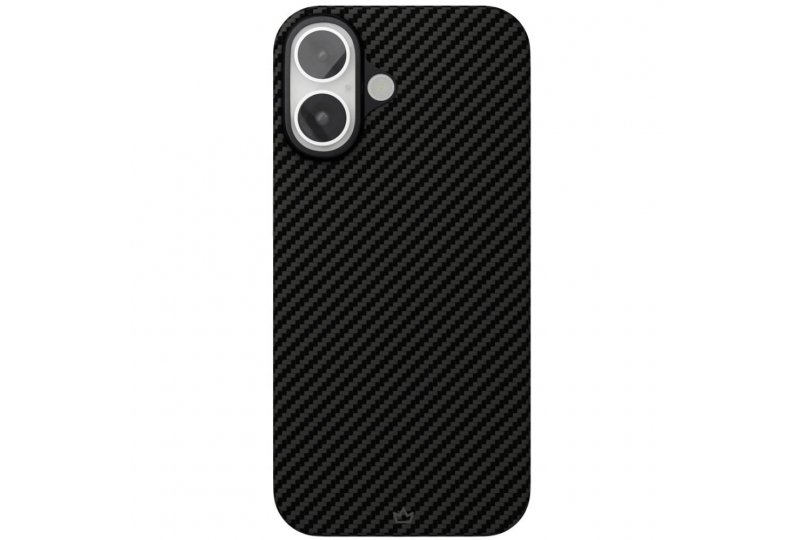 Чехол-накладка VLP Kevlar Case для iPhone 16, кевлар, черный