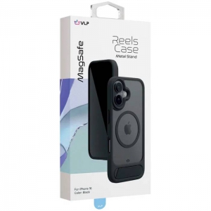 Чехол-накладка VLP Reels Case для iPhone 16, поликарбонат, черный