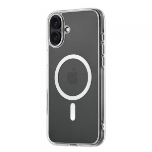 Чехол-накладка uBear Real Mag Case для iPhone 16 Plus, полиуретан, прозрачный