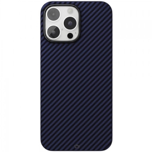 Чехол-накладка VLP Kevlar Case для iPhone 16 Pro, кевлар, темно-синий