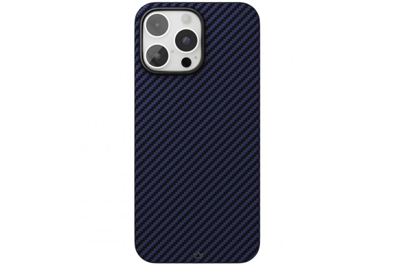 Чехол-накладка VLP Kevlar Case для iPhone 16 Pro, кевлар, темно-синий