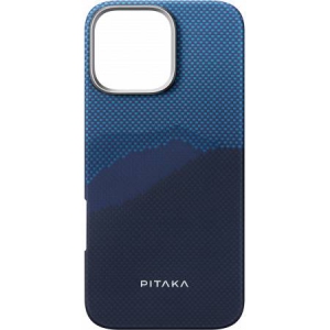 Чехол-накладка Pitaka StarPeak Tactile Woven Over The Horizon для iPhone 16 Pro Max, арамид (кевлар), синий