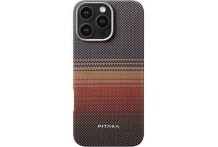 Чехол-накладка Pitaka Tactile Woven Sunset для iPhone 16 Pro Max, арамид (кевлар), оранжевый