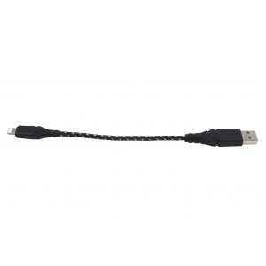 Кабель EnergEA NyloGlitz Lightning MFI 18 cм, Black