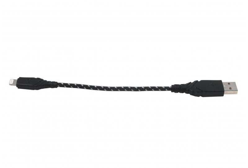 Кабель EnergEA NyloGlitz Lightning MFI 18 cм, Black