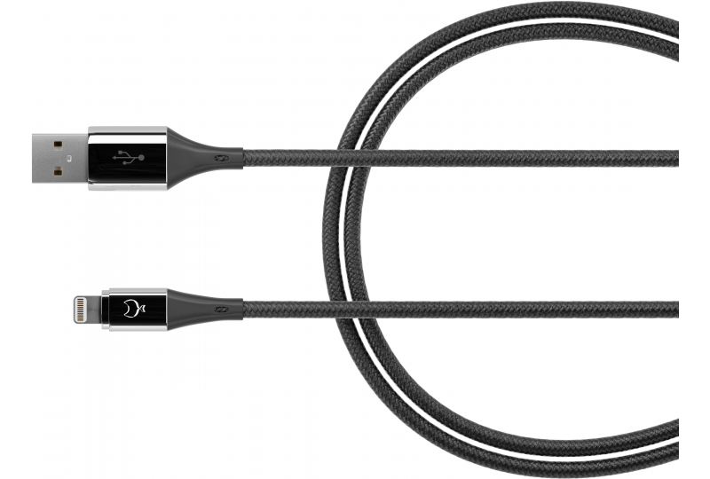 Кабель moonfish Lightning 1 м, текстиль, Silver