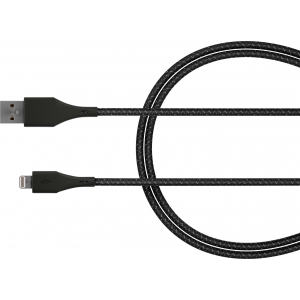 Кабель moonfish Lightning - USB-A, 1.2 м, текстиль, Black