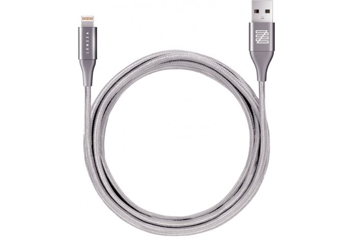 Кабель Lenzza Lighthing 1.2 м, кевлар, графит