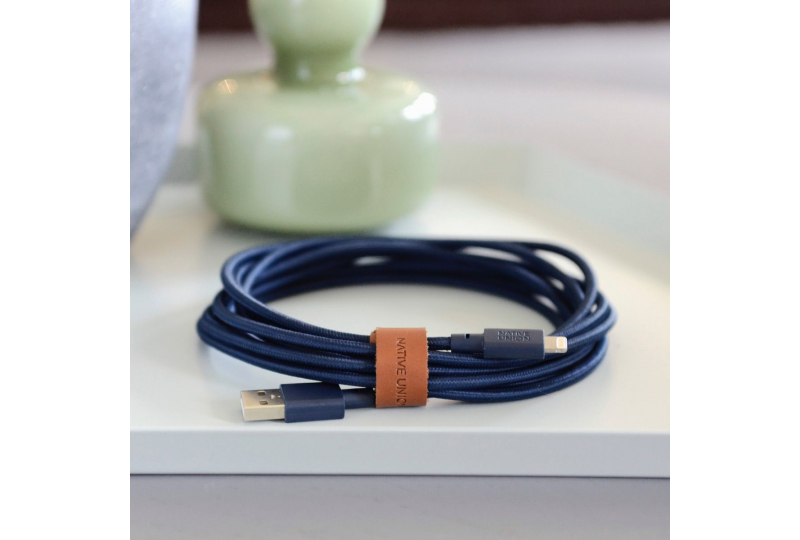 Кабель Native Union Belt Lightning/USB, 3 м, синий