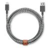 Кабель Native Union Belt Lightning/USB, 3 м, серый