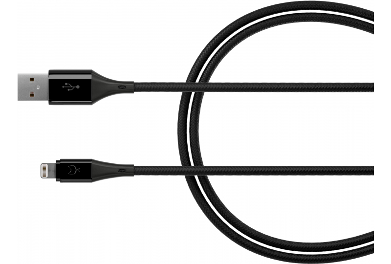 Кабель moonfish Lightning 1 м, текстиль, Black