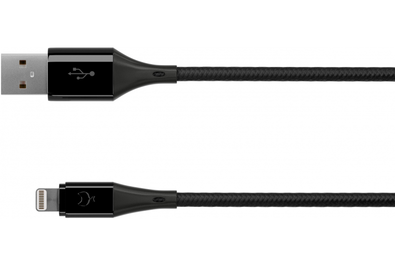 Кабель moonfish Lightning 1 м, текстиль, Black