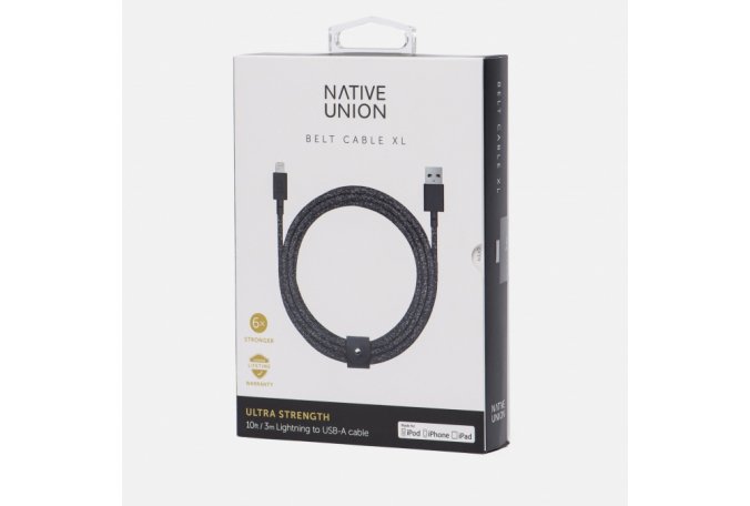 Кабель Native Union Belt Lightning/USB, 3 м, Black