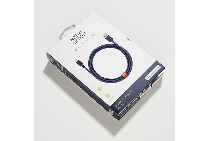 Кабель Native Union Belt Lightning/USB, 3 м, синий