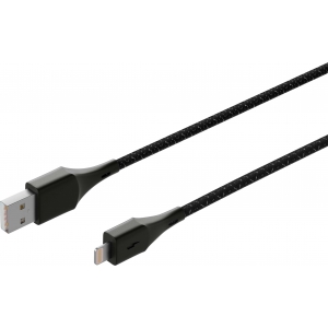 Кабель moonfish Lightning - USB-A, 1.2 м, текстиль, Black