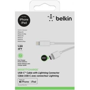 Кабель Belkin Lightning - USB-C, 1,2м, White