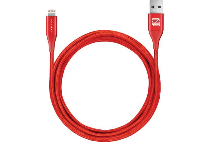 Кабель Lenzza Lighthing 1,2 м, кевлар, Red
