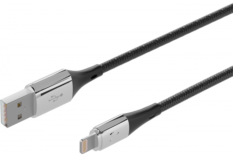 Кабель moonfish Lightning 1 м, текстиль, Silver