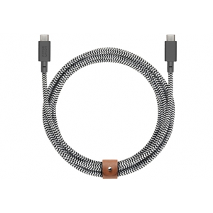 Кабель Native Union Belt USB-C/USB-C, 2.4 м, зебра