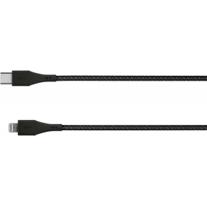Кабель moonfish USB-C/Lightning, 1.2 м, текстиль, Black