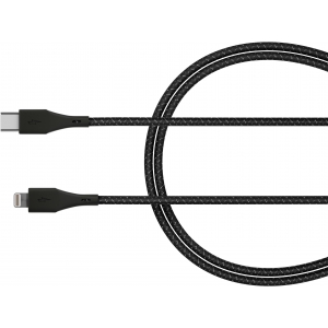 Кабель moonfish USB-C/Lightning, 1.2 м, текстиль, Black