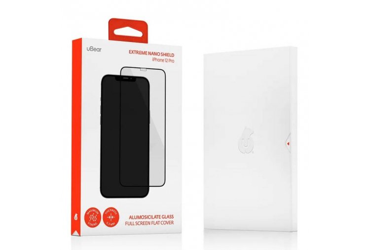Защитное стекло uBear Extreme Shield Black для iPhone 12 mini, 0.3 мм, черная рамка