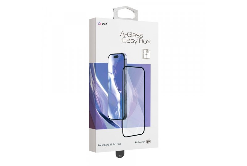 Защитное стекло VLP A-Glass Easy Box 2.5D для iPhone 16 Pro Max