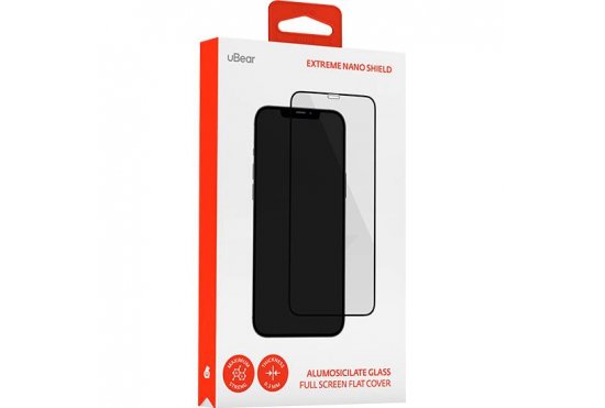 Защитное стекло uBear Extreme Shield для iPhone 12/12 Pro, 0,3 мм, черная рамка