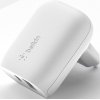 Сетевое зарядное устройство Belkin USB-C+USB-A, PD, 30 Вт, White