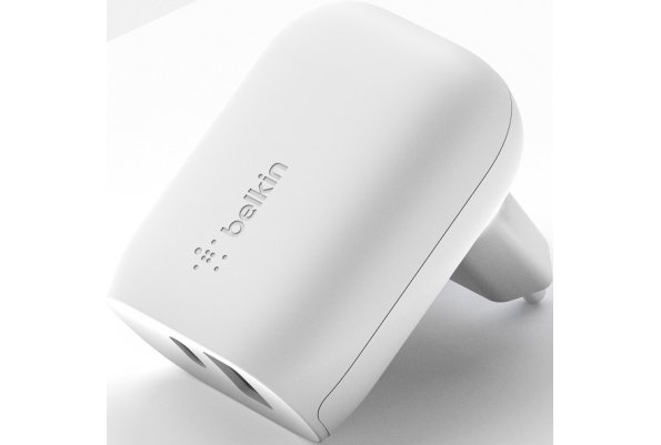 Сетевое зарядное устройство Belkin USB-C+USB-A, PD, 30 Вт, White