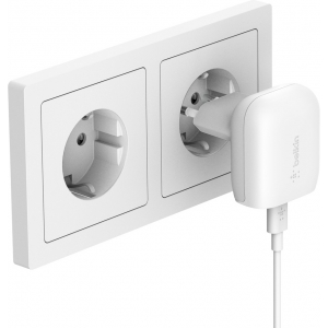 Сетевое зарядное устройство Belkin USB-C, кабель USB-C-Lightning, PD, 18 Вт, White