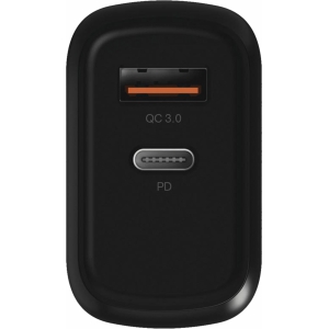 СЗУ moonfish USB-C + USB-A, PD, 18W, Black
