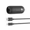Автомобильное зарядное устройство Belkin 18 Вт, USB-C, PD + кабель USB-C/Lightning, Black