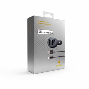 Автомобильное зарядное устройство moonfish Car Charger 2 USB, 4.8 A, черное