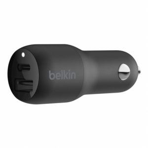 Автомобильное зарядное устройство Belkin 30 Вт, USB-C, USB, PD, Black