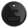Автомобильное зарядное устройство Belkin 30 Вт, USB-C, USB, PD, Black