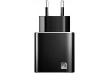 Сетевое зарядное устройство Lenzza Piazza, 2 USB 5В, 2,1А, Black