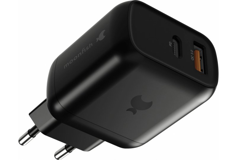 СЗУ moonfish USB-C + USB-A, PD, 18W, Black