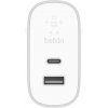 Сетевое зарядное устройство Belkin USB-C 27Вт, USB 12Вт, Silver