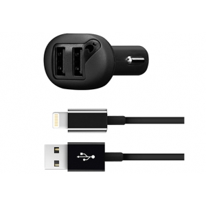 Автомобильное зарядное устройство moonfish Car Charger 2 USB, 4.8 A, черное