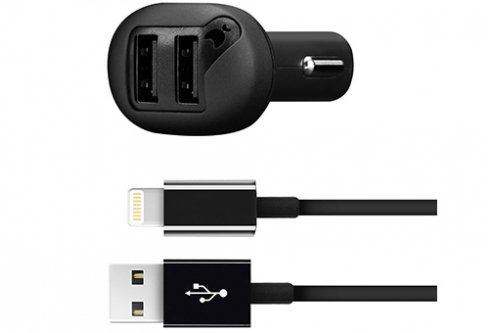 Автомобильное зарядное устройство moonfish Car Charger 2 USB, 4.8 A, черное