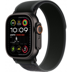Apple Watch Ultra 2 GPS Cellular, 49 мм, корпус из черного титана, ремешок Trail черного цвета, размер S/M