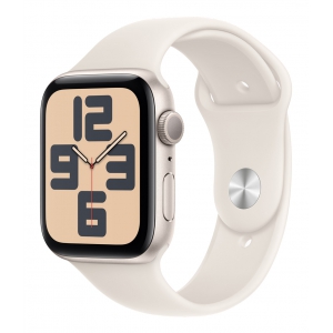 Apple Watch SE 2024, 44 мм, корпус из алюминия цвета сияющая звезда, спортивный ремешок цвета сияющая звезда M/L