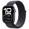 Apple Watch Series 10, 46 мм, корпус из алюминия цвета Black глянец, спортивный браслет темно-синего цвета