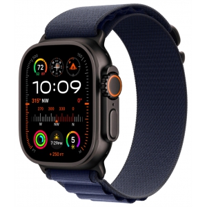 Apple Watch Ultra 2 GPS Cellular, 49 мм, корпус из черного титана, ремешок Alpine темно-синего цвета, размер M